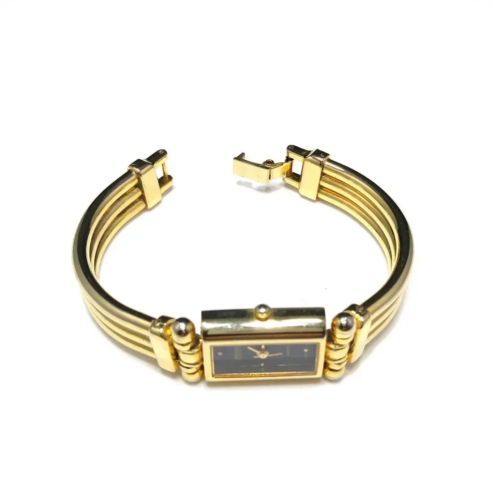 Vintage Joan Rivers Classics Gold Plated Quartz Watch Black Face